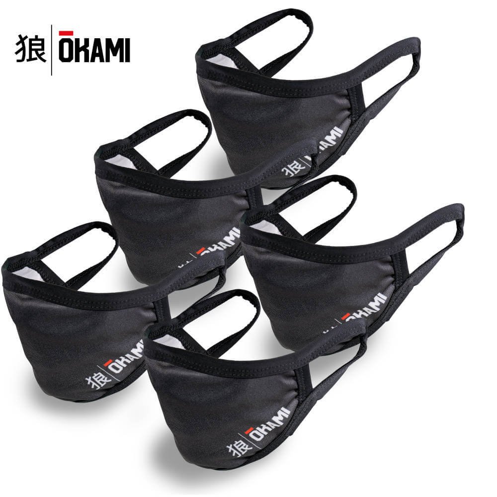okami fightgear Face Mask 5er Set Black