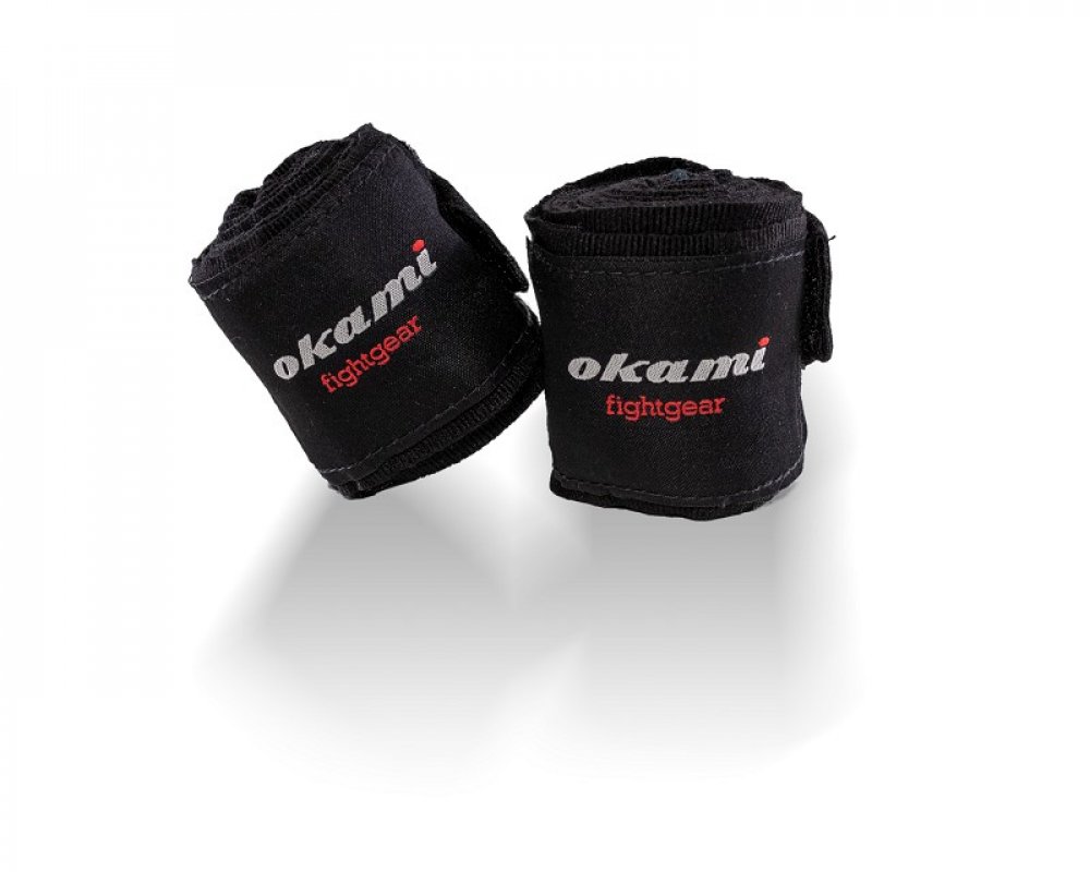Okami fightgear Kids Handwraps 150cm - semielastisch - schwarz