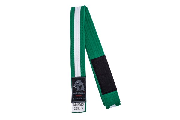 okami Kids BJJ Belt green / white