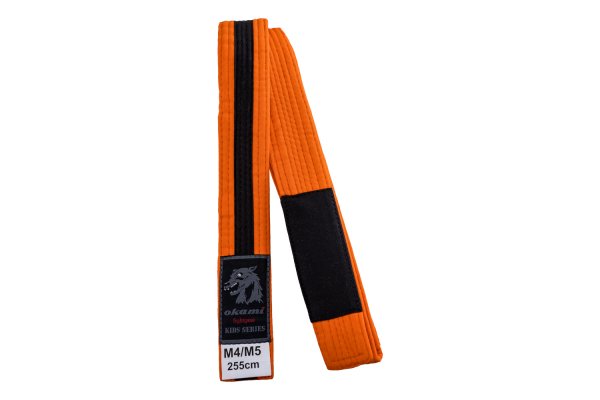 okami Kids BJJ Belt orange / schwarz