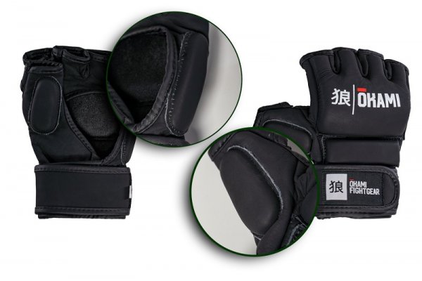 okami fightgear Hi-Pro MMA Training Gloves Noir